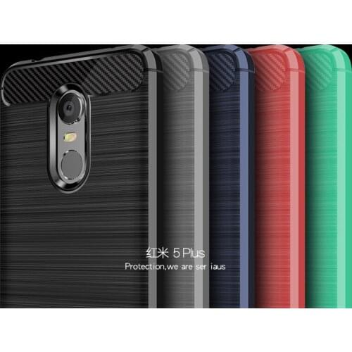Rugged Armor Cases for Xiaomi 6X Carbon Fiber cases for Redmi 5 Plus cover TPU case