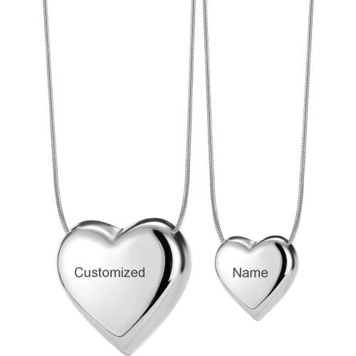 Simple Customized Name Necklace Heart Pendant Stainless Steel Chain Necklaces for Woman Sister Anniversary Gift