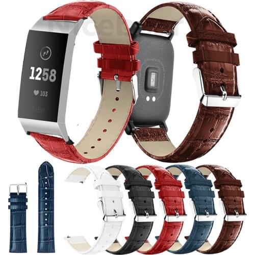 For Fitbit Charge 4 Genuine Leather Wrist Band Strap for Fitbit Charge 3 Smart Watch Replacement Strap fitbit band
