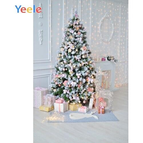 Christmas Tree Fireplace Carpet Light Wood Floor Home Decor Backdrop Photography Custom Photographic Background For Photo Studio