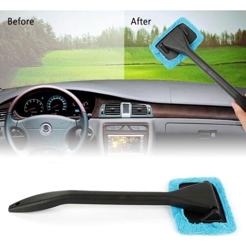 Car Windshield Cleaning Brush Removable Auto Window Glass Cleaning Mat Car Defogging Windscreen Wiper Washing Cloth with Handle