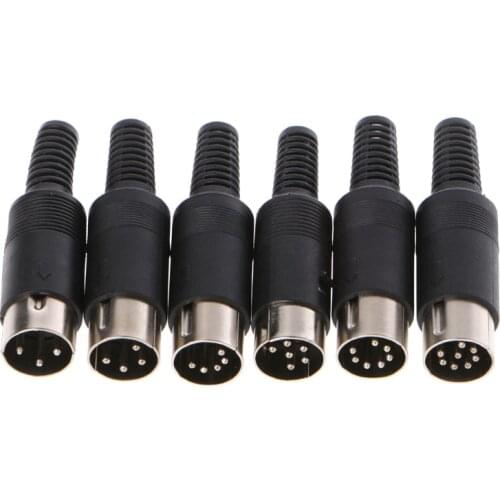 Male DIN Plug Socket Connector 3/4/5/6/7/8 PIN Chassis Cable Mount