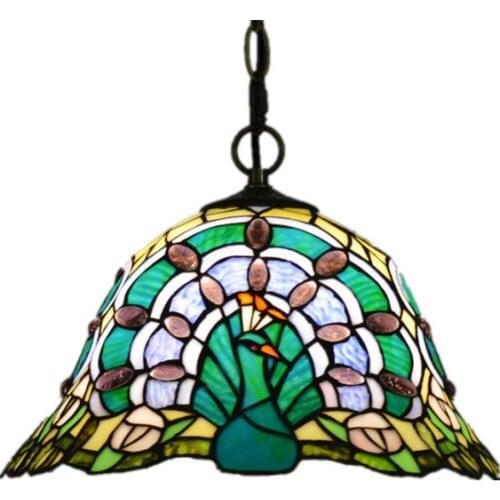 Tiffany Southeast Asia Retro Pavo Critatus Handmade Chandelier Hotel Villa Living Room Creative Color Chandelier