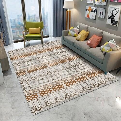 Bohemian Style Non-Slip Rug Luxury Modern Minimalist Geometric Abstract Living Room Warm Rug Mat Decor Home Floor Carpet Bedroom