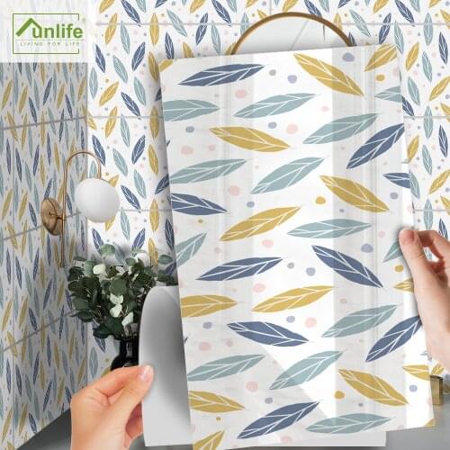 Funlife[R] NOUVELLE MAISON SERIES[TM] 30x60cm Drawn Leaves Waterproof Backspalsh Tile Sticker For Floor Kitchen Bathroom Decor