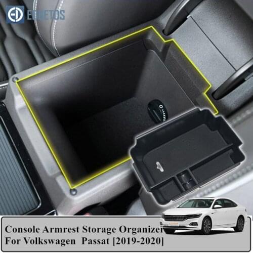 Car Armrest Box Storage For V W Volkswagen Passat 2019 2020 Central Console Storage Box Interior Organizer