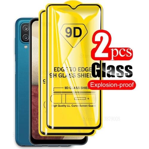 2Pcs 9D Glass For Samsung A12 Screen Protector For Samsung Galaxy A12 Protective Glass Galaxi a12 21a Full Cover Armor Sklo glas