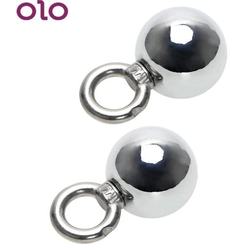 OLO Nipples Clamps Accessories Papilla Breast Clips Electro Shock Metal Ball SM Products Adult Games Sex Toys for Woman