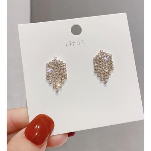 BLIJERY Shiny Full Rhinestone Crystal Drop Earrings for Women Temperament Tassel Earrings Brincos Wedding Prom Jewelry pendiente