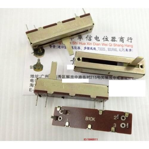 1pcs/lot Taiwan 5 cm single slip fader potentiometer B10K handle length 15MM