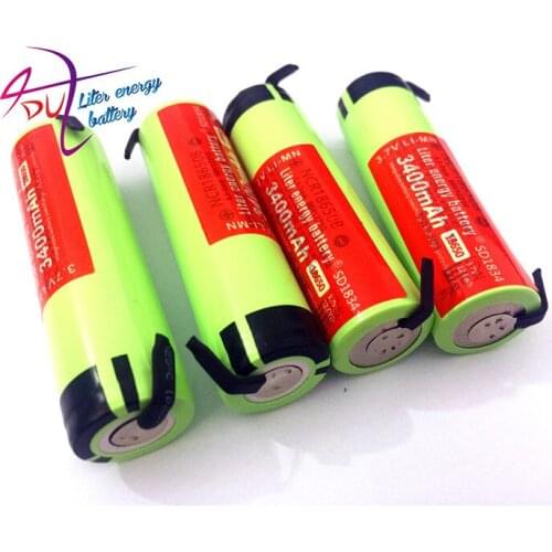 100% New Original 10PCS NCR18650B 3.7V 3400MAH 18650 Lithium Rechargeable Battery Welding Nickel Sheet batteries