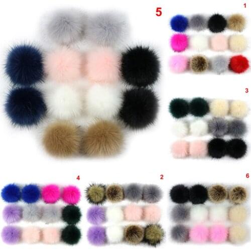 12Pcs/lot Women Car Bag Key Ring Lovely Fluffy Faux Fox Fur Ball 8cm Pompom Artificial Rabbit Fur Ball