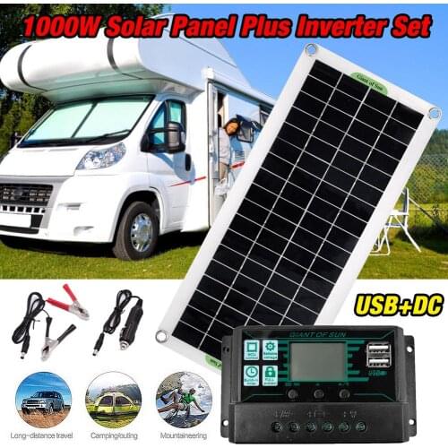 12V/24V Solar Panel System Powerful Solar Charging Kit 1000W Solar Inverter Kit Complete Power Generation