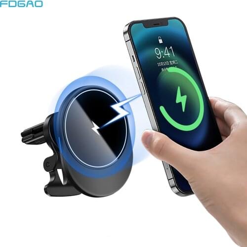 15W Qi Magnetic Wireless Car Charger Phone Holder for iPhone 12 Pro Max Mini Air Vent Mount For Magnet Case Fast Charging Stand