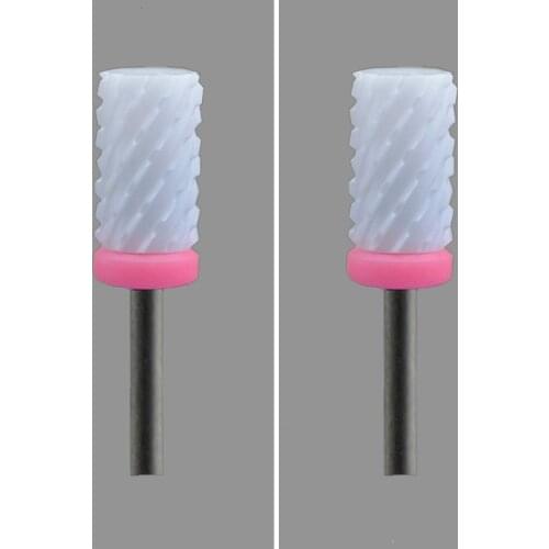 2pcs White Ceramic Nail Drill Bit - Small Barrel Bit 3XC