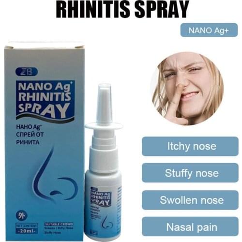 2021 Newest Powerful Rhinitis Cure Spray Chronic Allergic Rhinitis Sinusitis Treatment Medical Herb Plaster Nose Care 20Ml