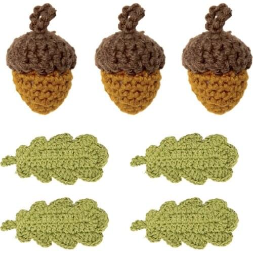 5/10 Pcs Baby Teether Leaves Pine Nuts Crochet Beads DIY Pacifier Chain Necklace BPA Free Baby Product Accessories Toy Wholesale