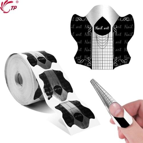 500pcs Professional Square Rhombus Stiletto Nail Form Acrylic Curve Nails UV Gel Nail Extension Guide Form Self-Adhesive Sticker