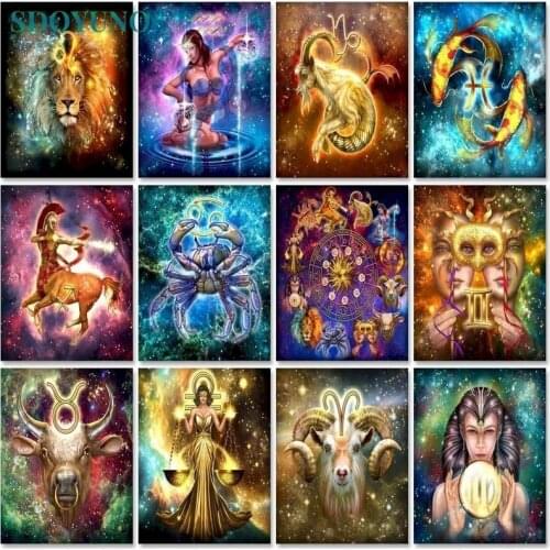 5D Diy Diamond Painting Cross Stitch full Square Round Diamond Embroidery Twelve constellations Home Decor chrismas gift