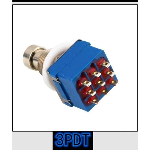 10PCS 3PDT 9-foot effector foot switch, metal button switch, foot nail, step nail, pass-through switch