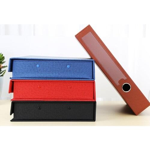 A4 PU Leather Paper Document Holder Writing Memo Folders Practical Simple Clipboard Profile Clip Box for Home Office School (Bla