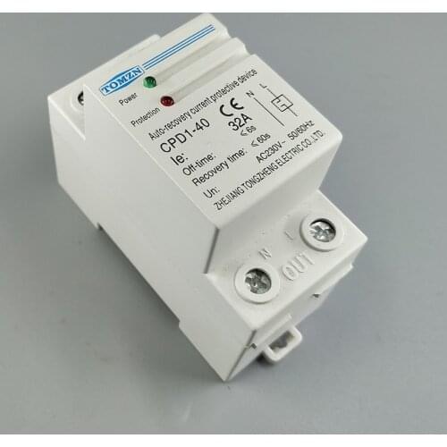 32A 230V 50/60hz Din rail automatic recovery reconnect over Current limiting protective device protector