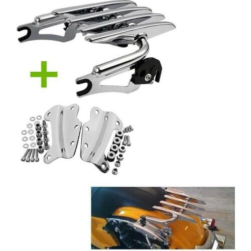 Motorcycle Stealth Luggage Rack Rail Docking Kit For Harley Touring Road King Electra Glide Road Glide 09-13 12 chrome/black