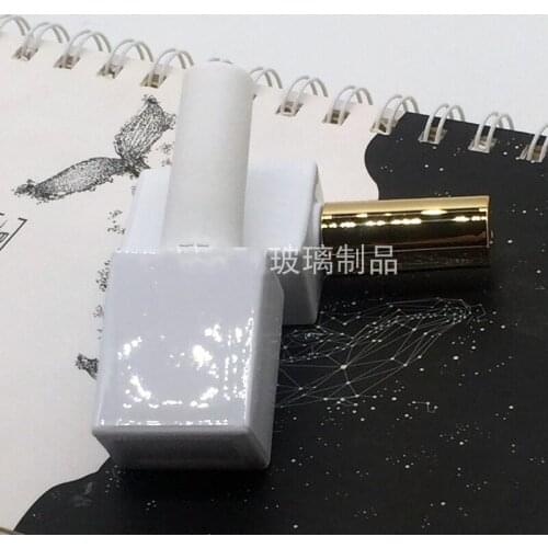 Wholesale15ml Empty White/Black Square Nail Polish Bottle With Brush Polish Glue Bottle Container Glass Nail Oil Bottles