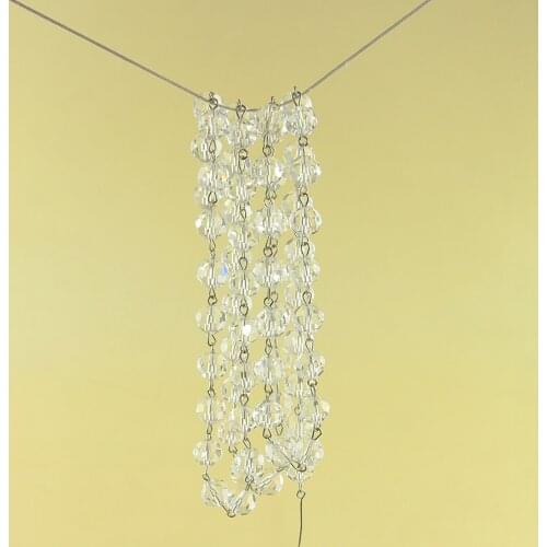 10meters 10mm Crystal Ball Beads Chain +Silvery Connectors Glass Strand Garlands For Wedding Party Christmas Tree DIY