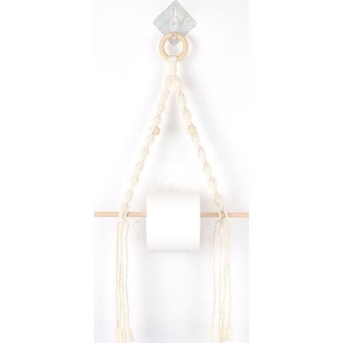 Nordic toilet paper holder tapestry macrame wall hanging room decor Bathroom toilet paper dispenser