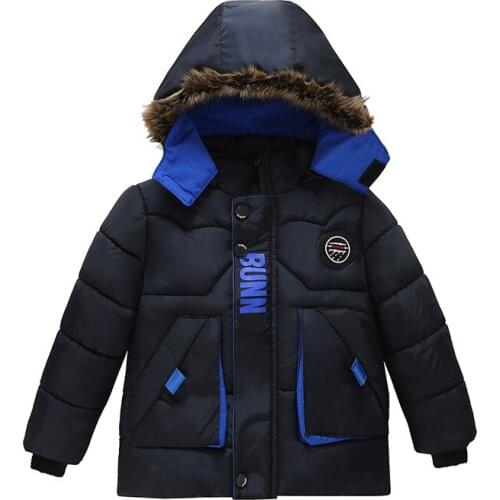 2-5 Year Wintert Warm Boys Jacket Cotton Thick Hooded Coat Hooded Jacket Children Long Padded Coat Kids Christmas gifts Clothes
