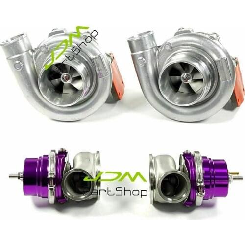 Two T4 Turbos Com A/R0.80 Turbine A/R 0.96 T4 Flange+60mm Wastegate For Firebird Trans-am V8 LS1 LS2 LS7 LS9