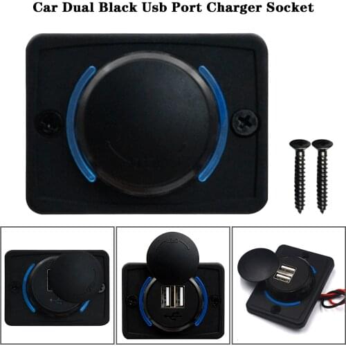 Dual USB Port Charger Socket Car Modified DC 12V 3.1A USB Charger Socket Outlet LED Aperture Waterproof Automotive Spare Part