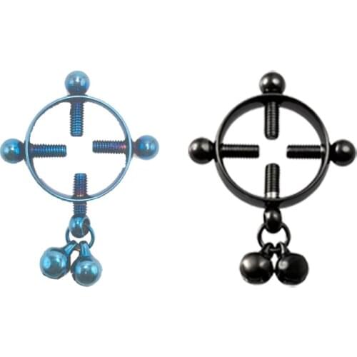 1PC Fashion Stainless Steel Women Breast Adjustable Screw Bell Pendant Fake Nipple Ring Body Piercing Jewelry