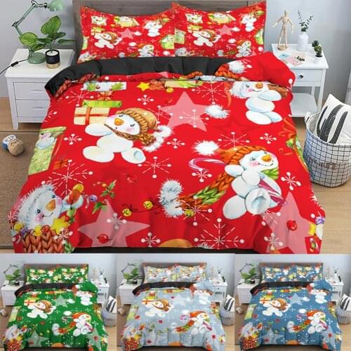 Lovely Christmas Doll Bedding Duvet Cover Set Soft 2/3 Pieces Baby/Kids Duvet Cover Comforter Cover Pillowcases for Children