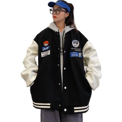 Baseball Uniform Jacket Womens Loose-Fitting Student Coat Spring New Korean Style Fashionable Top