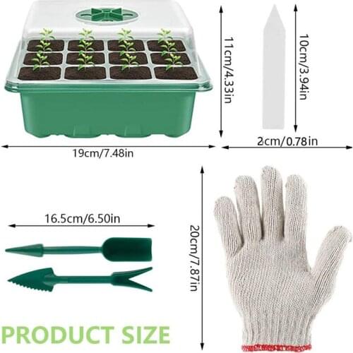3 Pcs Seed Starter Tray 12 Cells Grow Box Tray Gardening Germination Plant Preservation Box Kit For Plant Seedling Gardening