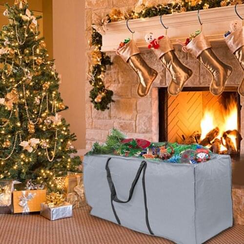 Multi-function Garden Furniture Storage Bag Waterproof Cover Fabric Cushion Seat Protective Cover Gray Outdoor Cushion Pouch