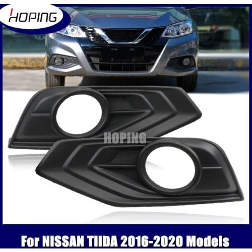 Hoping Front Bumper Fog Light Cover For Nissan Tiida 2016 2017 2018 2019 2020 Fog Lamp Frame Hood