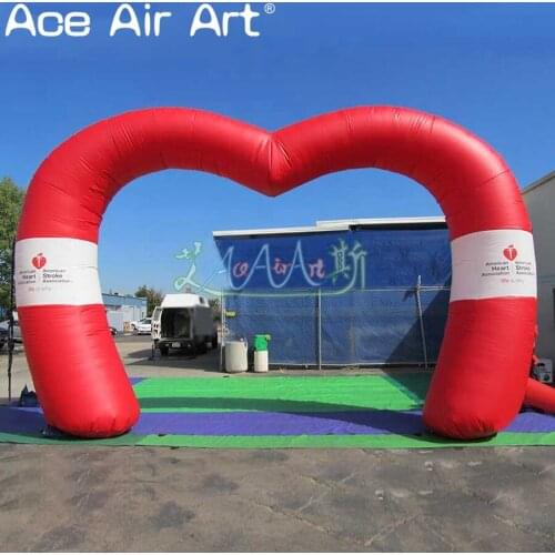 Inflatable love heart arch inflatable heart shped archway entrance with logo for wedding/Valentines Day decoration