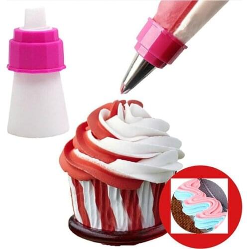 Cake Nozzle Plastic Converter Adapter Two-tone Icing Piping Cream Pastry Bag Cream Nozzle Converter Adapter Cake Decorating Tool