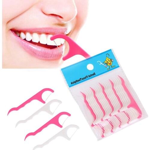 New 25Pcs Disposable Dental Flosser Interdental Brush Teeth Stick Toothpicks Floss Pick Oral Gum Teeth Cleaning Care