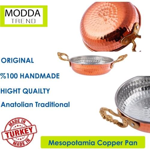 ORIGINAL %100 Hight Quality Handmade Antique Copper Delicious Food Pans Egg Omelette Frying Cooking with Brass Handle Non-Stick