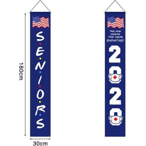 Hanging Flags Banners 2020 Congrats Grad Graduation Decorations Letter Background Door Couplet Home Mall