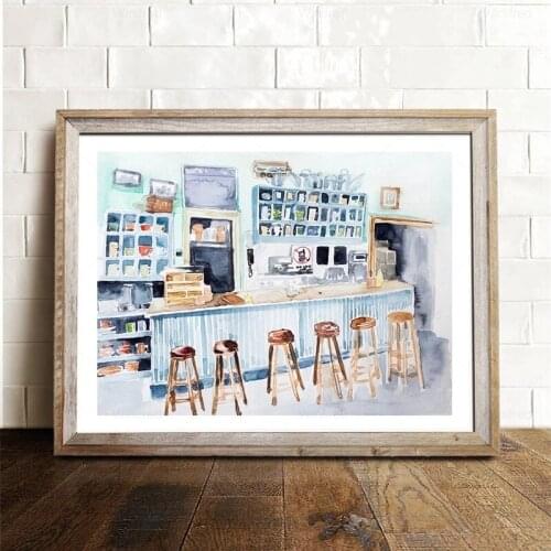 In Omnia Paratus Prints Gilmore Girls Tv Show Poster Watercolor Lukes Diner Interior Print Canvas Painting Home Wall Art Decor