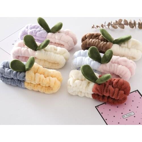 Wash Face Women Girls Hairbands Soft Warm Coral Fleece Grass Bud Headbands Headwear Hair Bands Turban Hair Accessories Fashion