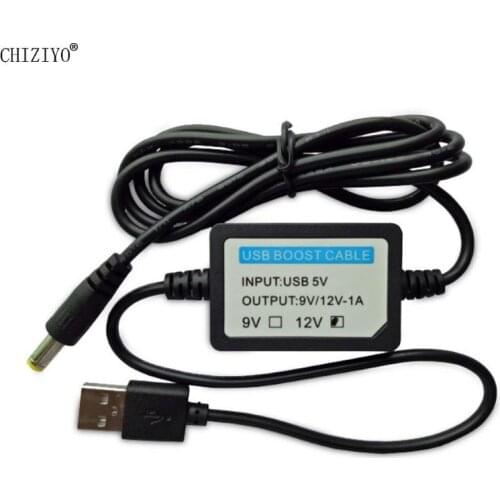 USB Power Boost Cable 5V to 9V/12V 1A Step Up Module Booster Power Converter Adapter 2.1x5.5mm Plug For Router Fans Speakers