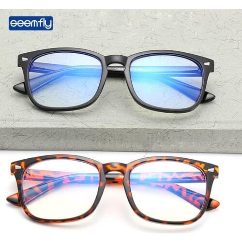 Seemfly Vintage Anti-blue Light Reading Glasses High Definition Eyeglasses Classic Square Hyperopia Glasses Unisex +1.0 to +4.0