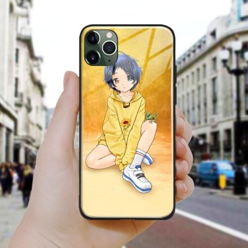 Wonder egg priority anime leon Silicone Glass Phone Case Cover Shell For iPhone SE 6 6s 7 8 Plus X XR XS 11 12 Mini Pro Max