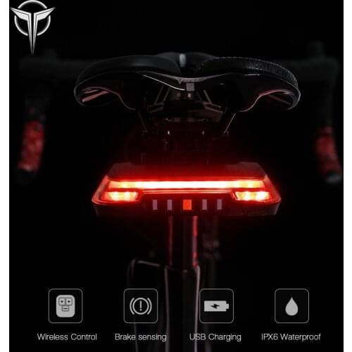Smart Cycling Light USB Charging Road Bike Led Tail Lamp Wireless Turn Signals For MTB Bicycle Taillight Waterproof Rear Lantern